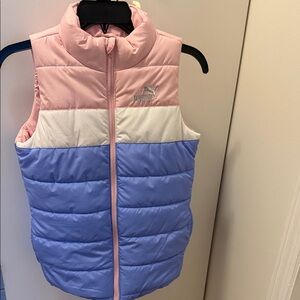 Girl’s size 10-12 Puma Three-Tone Pink, White, and Blue Vest